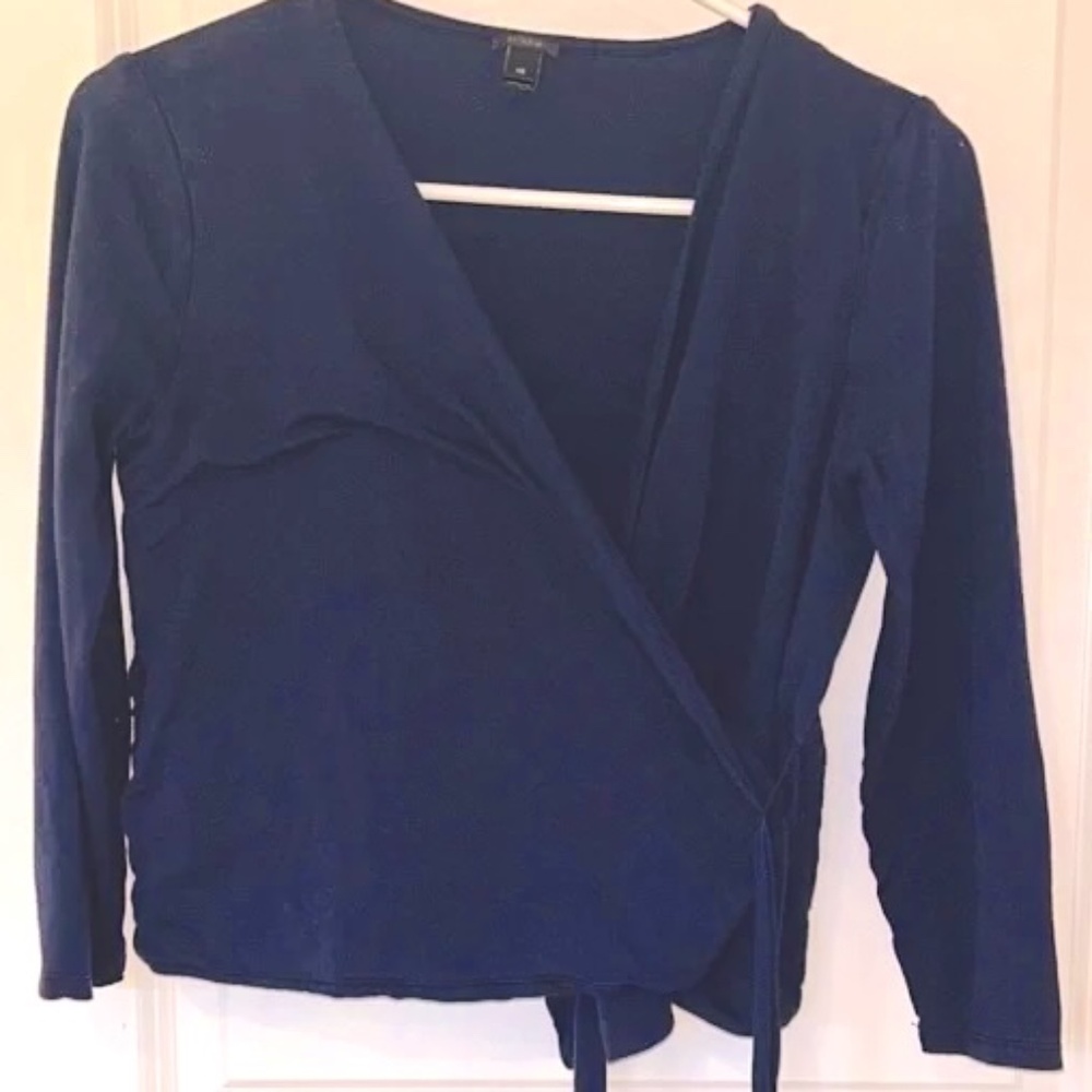 J. Crew Navy Blue Women's Wrap Top XS